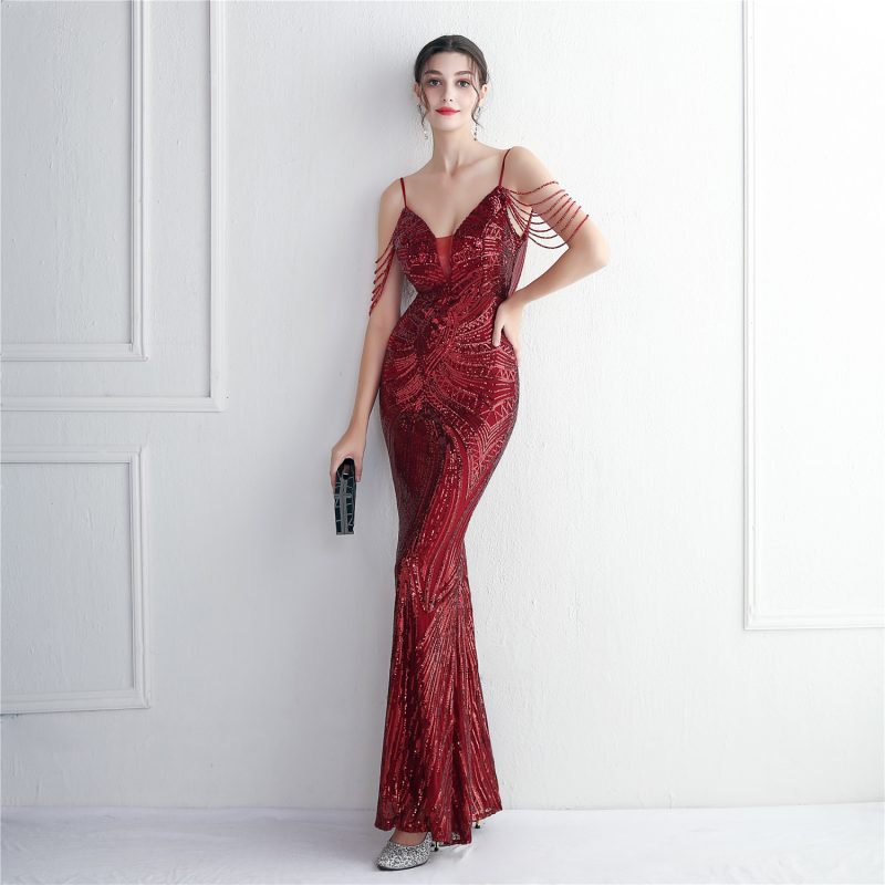 Positioning Sequined Cocktail Dress: Women's Slim Fit - Image 2