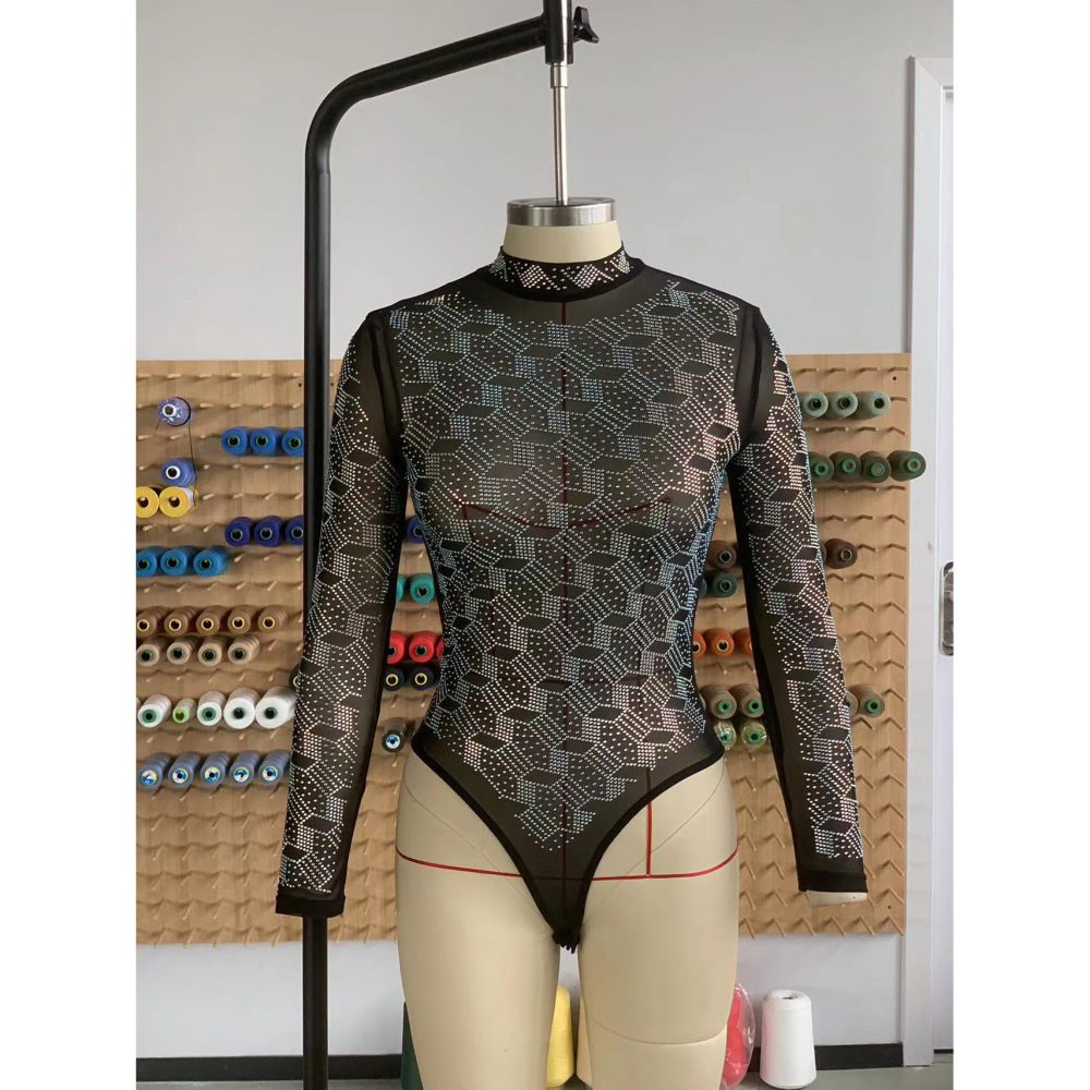 Classic Long Sleeve Rhinestone Jumpsuit: Elevate Your Look with Sophistication!