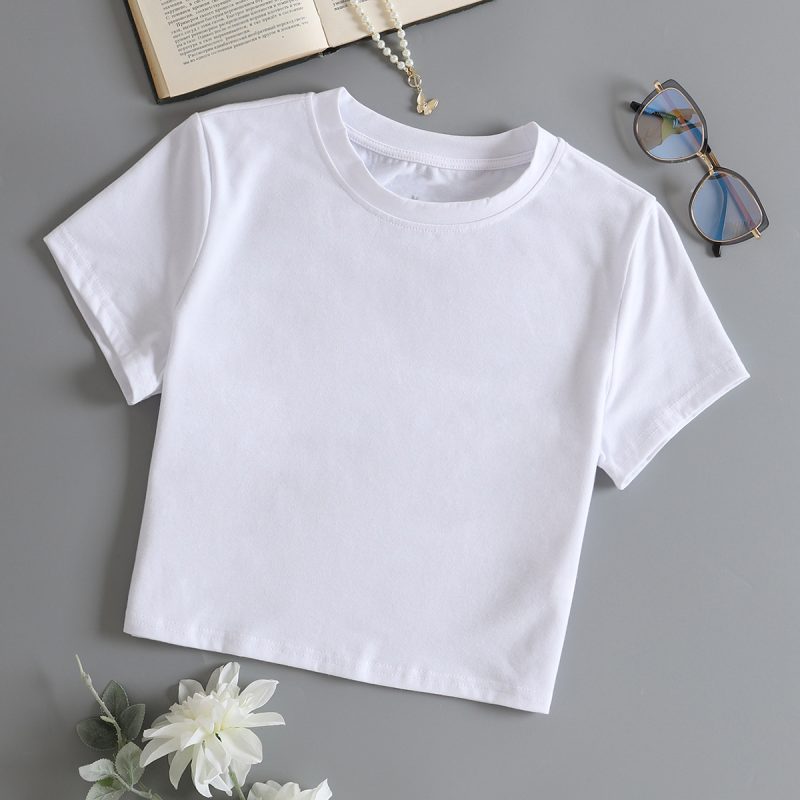 Summer Cropped Top Short-Sleeved T-Shirt for Women: Outerwear - Image 4