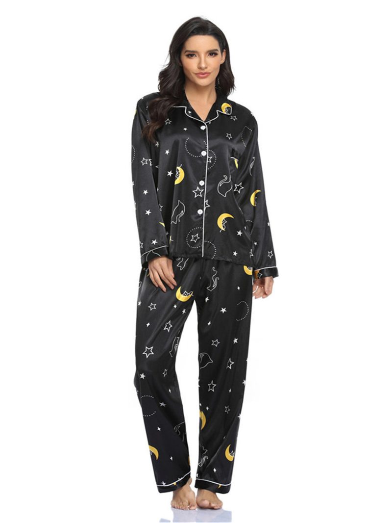 Satin Cardigan Long Sleeve Home Wear Pajamas Suit: Women's Autumn - Image 6