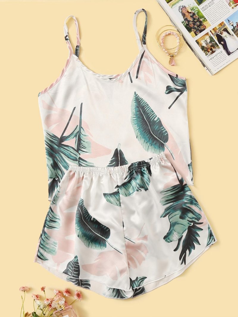 Artificial Silk Two-Piece Camisole Pajamas: Women's Home Wear - Image 3