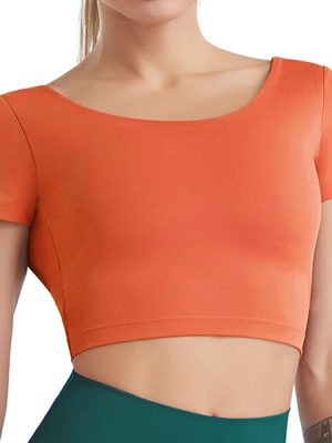 Training Running Sports Short-Sleeved T-shirt: Women’s Beauty Back Quick Drying Yoga Clothes