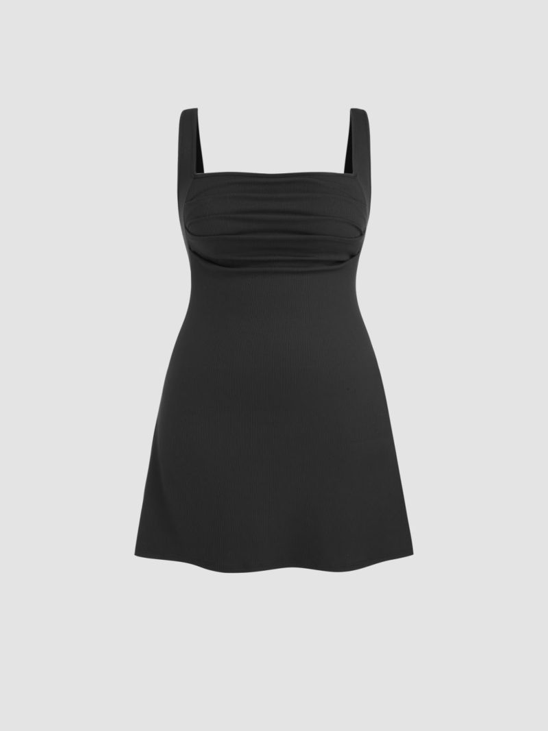 Plus Size Solid Color Backless Spaghetti Straps Dress: Tight and Sexy for Women's Wear - Image 4