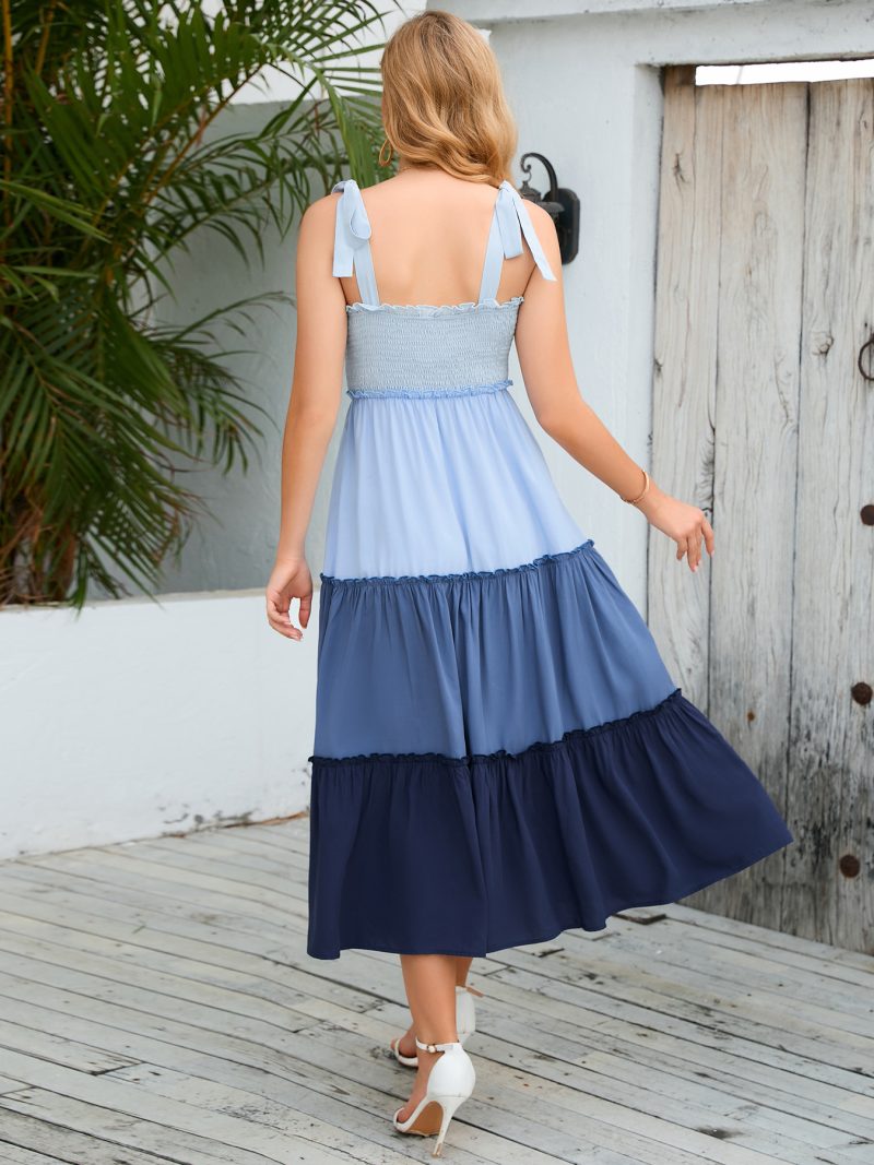 Western Fashionable Layered Stitching Maxi Dress: Women's Summer - Image 2