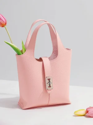 Pink Large Capacity Luxury Design Bucket Bag