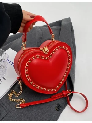 Heart Shaped Design Leather Shoulder Bag