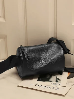 High-Quality Genuine Leather Solid Color Crossbody Bag