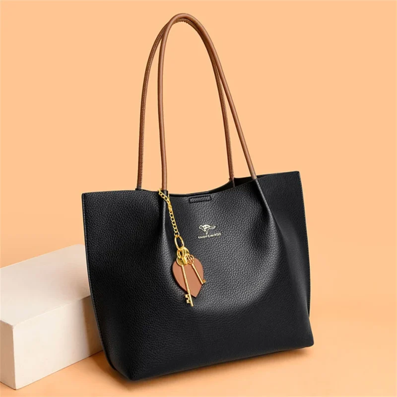 Leisure Soft Leather Large Capacity Shopping Shoulder Bags - Image 7