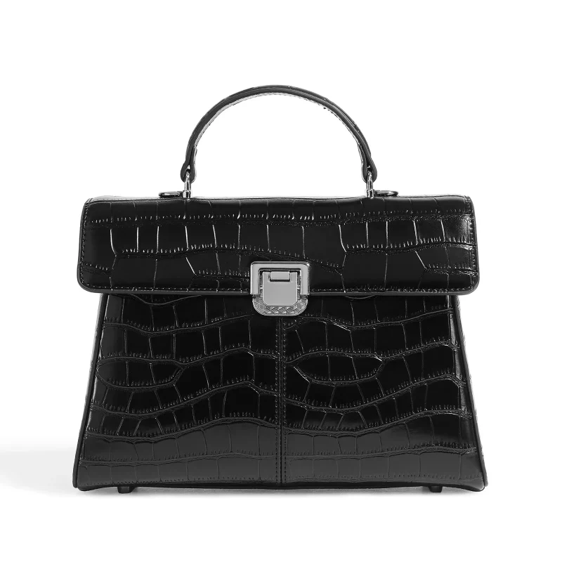 Luxury Crocodile-printed Genuine Leather Shoulder Bag