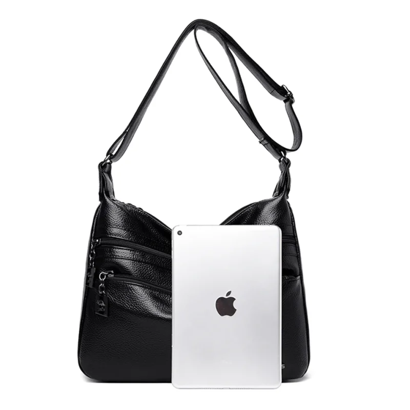 Designer Quality Luxury Ethical Leather Multi Pocket Bag - Image 8