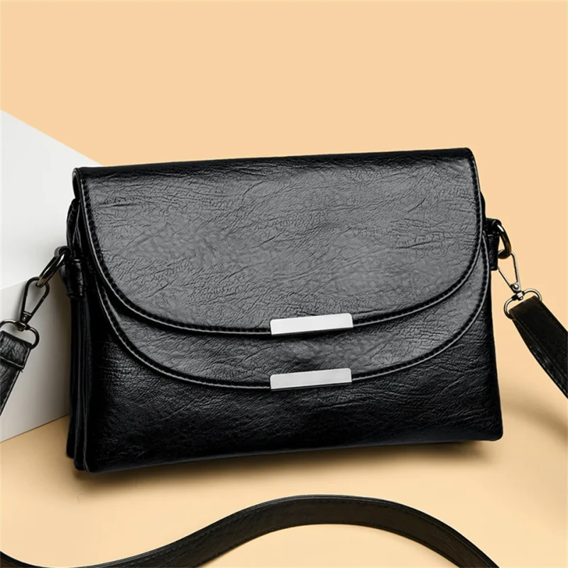 High Quality Luxury Designer  Leather Solid Crossbody Sac - Image 4