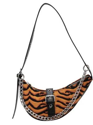 Zebra Pattern Moon Shoulder Bags