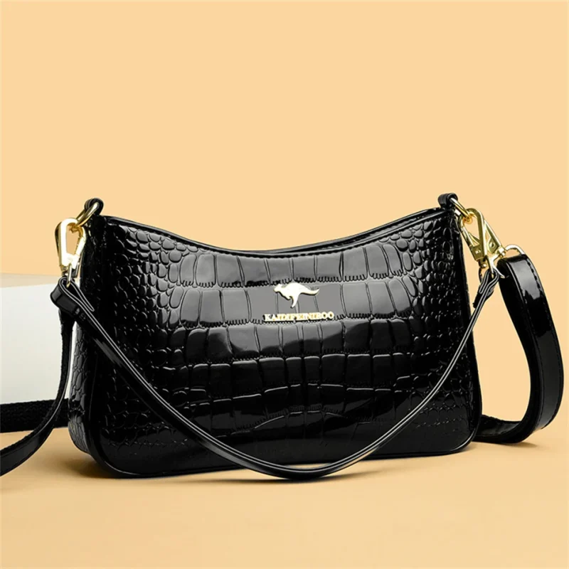 High Quality Patent Vintage Elegant Female Crossbody Messenger Bag - Image 9