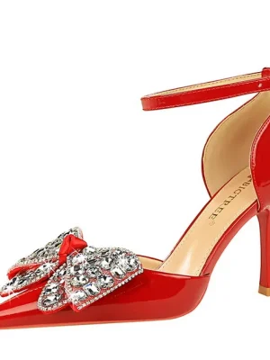 Rhinestone Bowknot High Heels