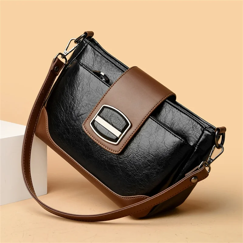 Designer High Quality Retro Oil Wax Skin Leather Shoulder Crossbody Bag - Image 8
