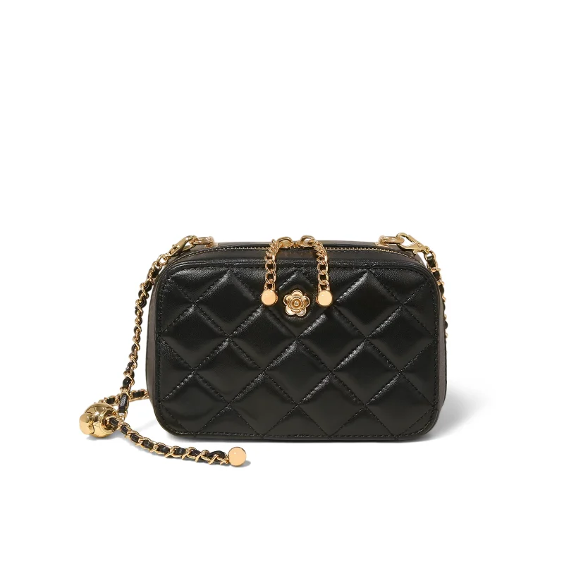 Luxury Quilted Original Hardware Embellished Crossbody Bag
