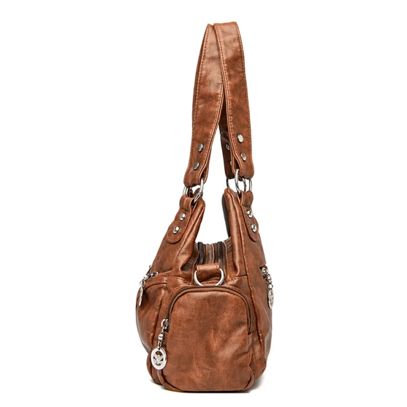Luxury Vintage Designer Soft Leather Shoulder Top-handle Bags - Image 8