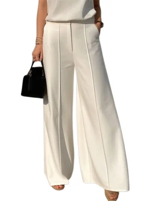 Solid Color Wide Leg Pants