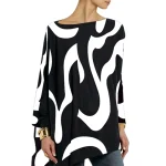 Striped Printed Asymmetric T-Shirts - Image 5