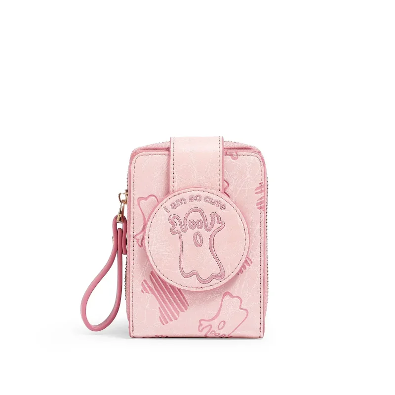 Hot Pink Portable Cute Ghost Pattern Wallet