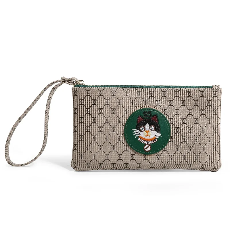 High Quality Pvc Green Cat Clutch Bag - Image 9