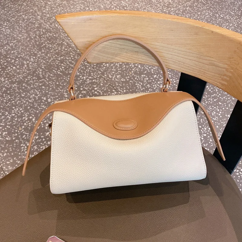 Leather Luxury Clash Colour Crossbody Bag