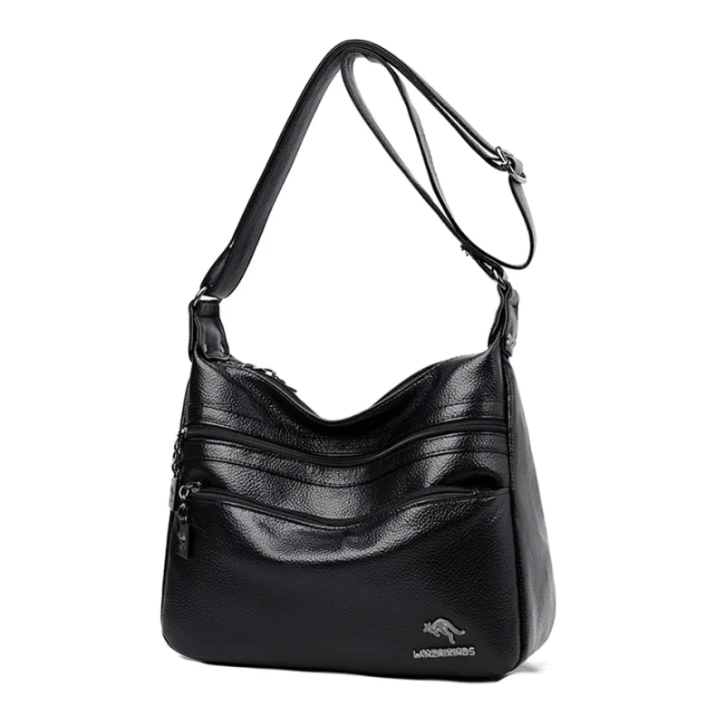 Designer Quality Luxury Ethical Leather Multi Pocket Bag - Image 9