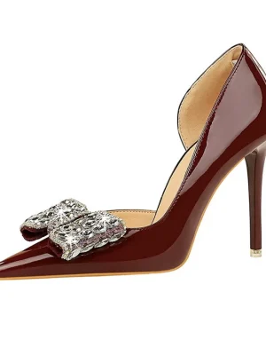 Eco Rhinestone Patent Leather Shoes