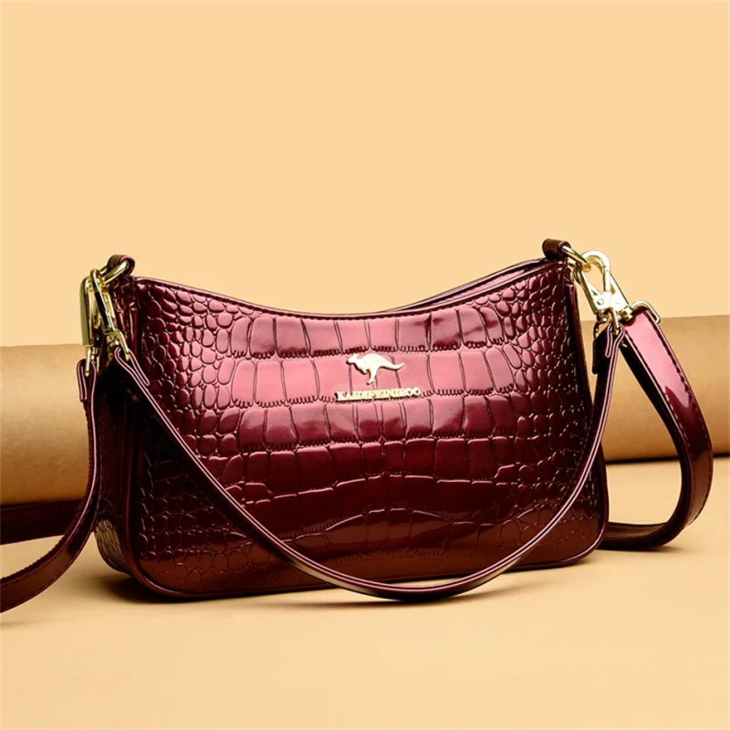 High Quality Patent Vintage Elegant Female Crossbody Messenger Bag - Image 12