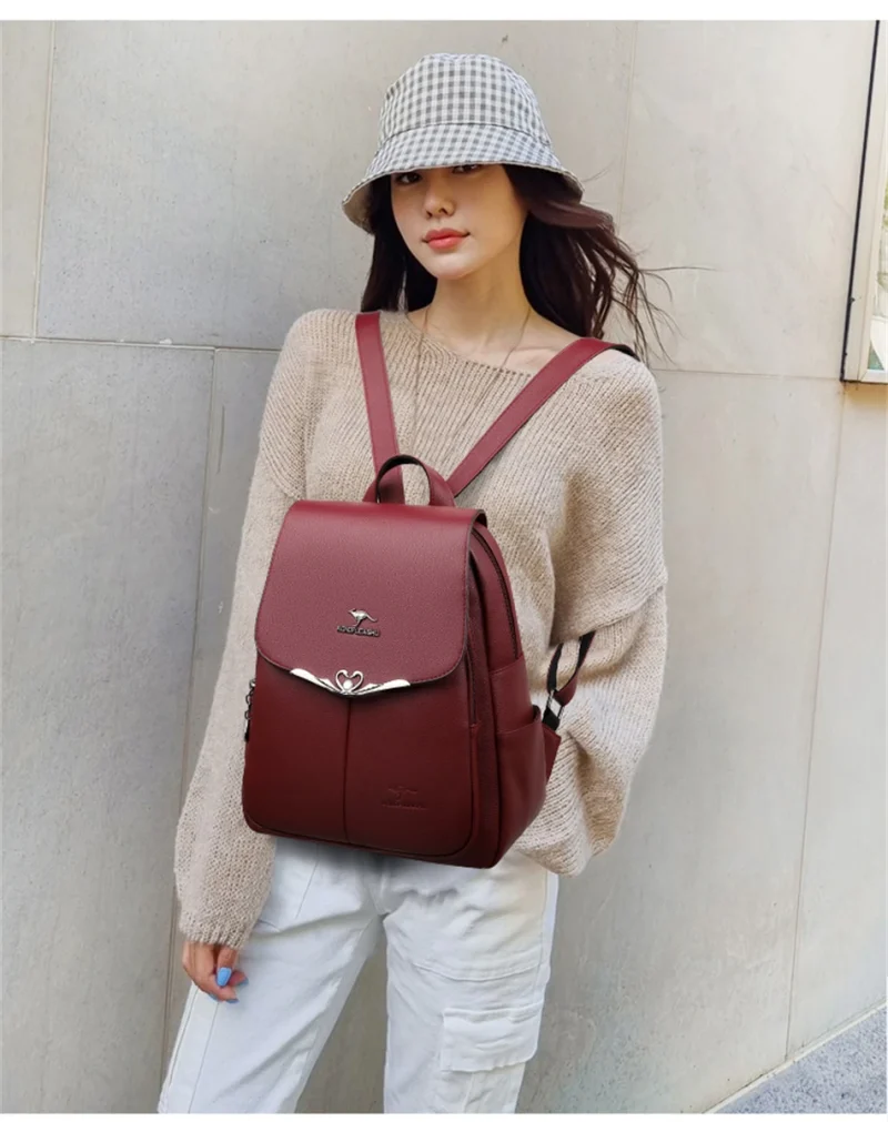 Luxury Women Chic Eco-Friendly Backpack: Women's PU Leather - Image 7