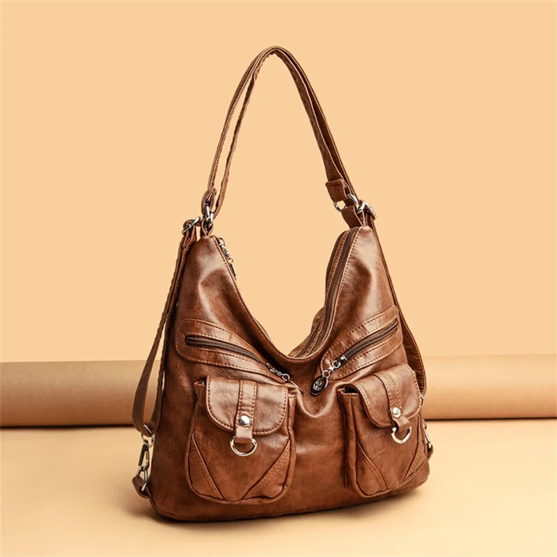 Designer 3 In 1 Vintage Leather Rucksack Backpack - Image 8