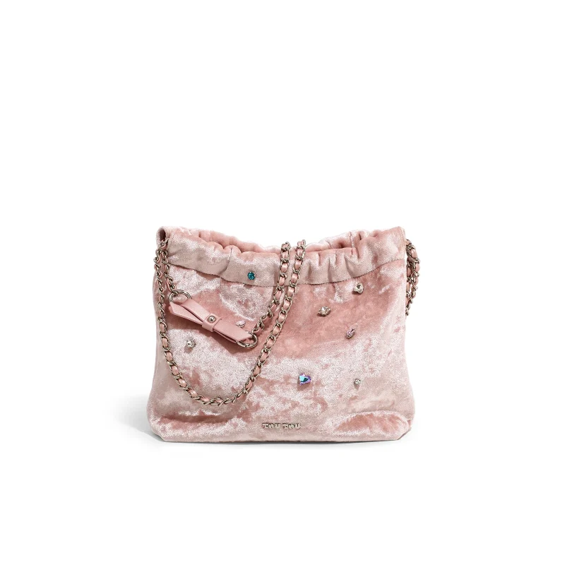 Pink Diamante Embellished Bucket Bag - Image 8
