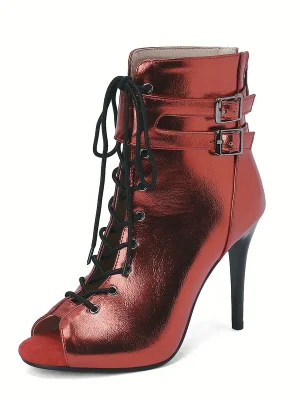 Eco Red Shiny Party Dance Boots