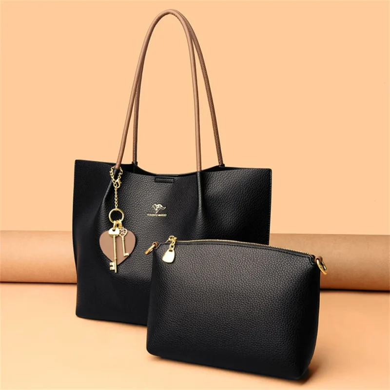 Leisure Soft Leather Large Capacity Shopping Shoulder Bags - Image 8