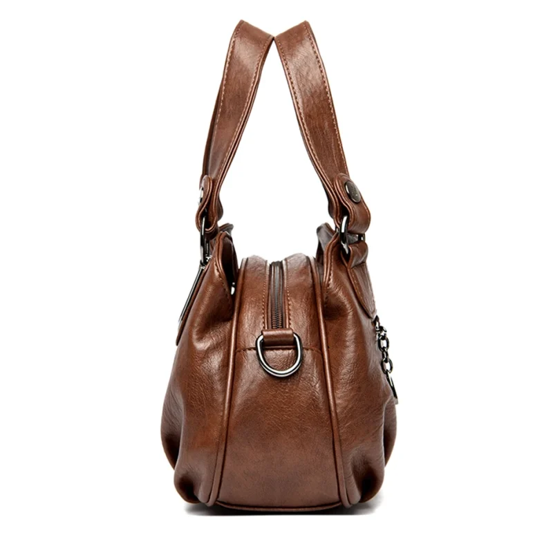 3 Layers Large Capacity High Quality Designer Soft Leather Handbag - Image 13