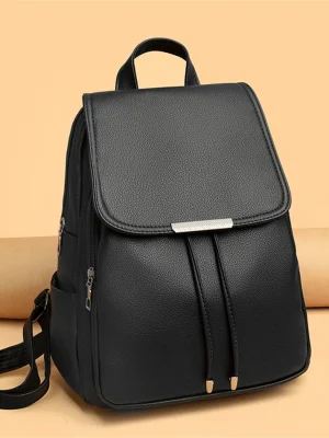 Large Capacity Leather Schoolbag Eco Chic Backpack