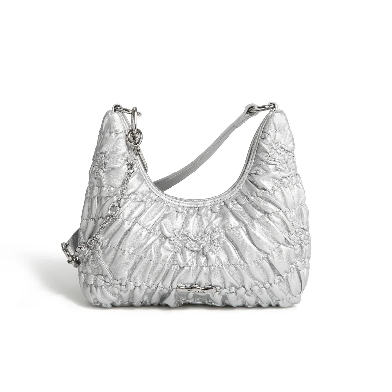Silvery Shoulder Commuter Handbag