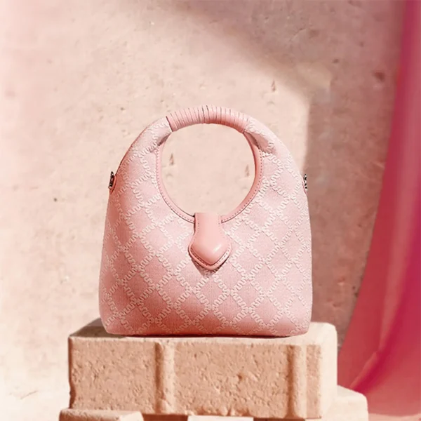 Girly Pink Shoulder Crescent Bag