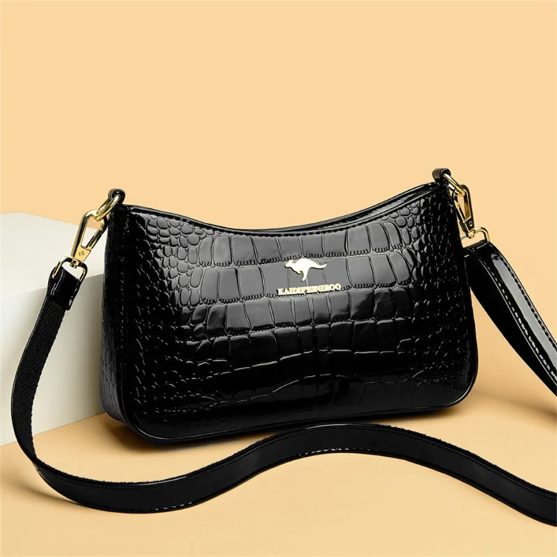 High Quality Patent Vintage Elegant Female Crossbody Messenger Bag - Image 8