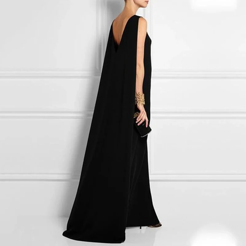 Sleeveless V-Back Loose Casual Solid Color Maxi Dress - Image 6