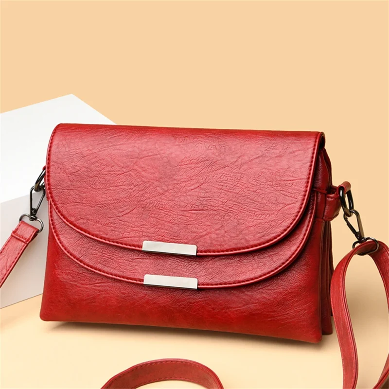 High Quality Luxury Designer  Leather Solid Crossbody Sac - Image 6