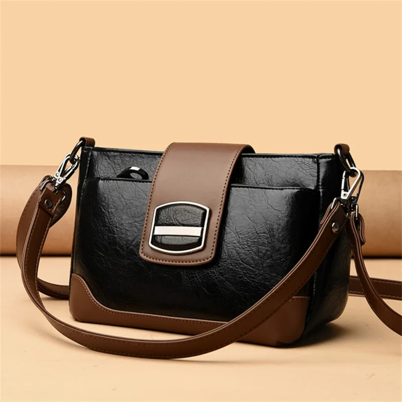 Designer High Quality Retro Oil Wax Skin Leather Shoulder Crossbody Bag - Image 7
