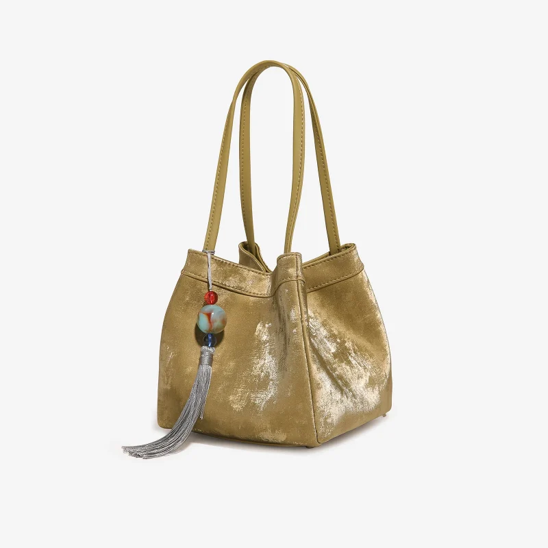 Luxury Tassel Pendant Leather Texture Crossbody Bag