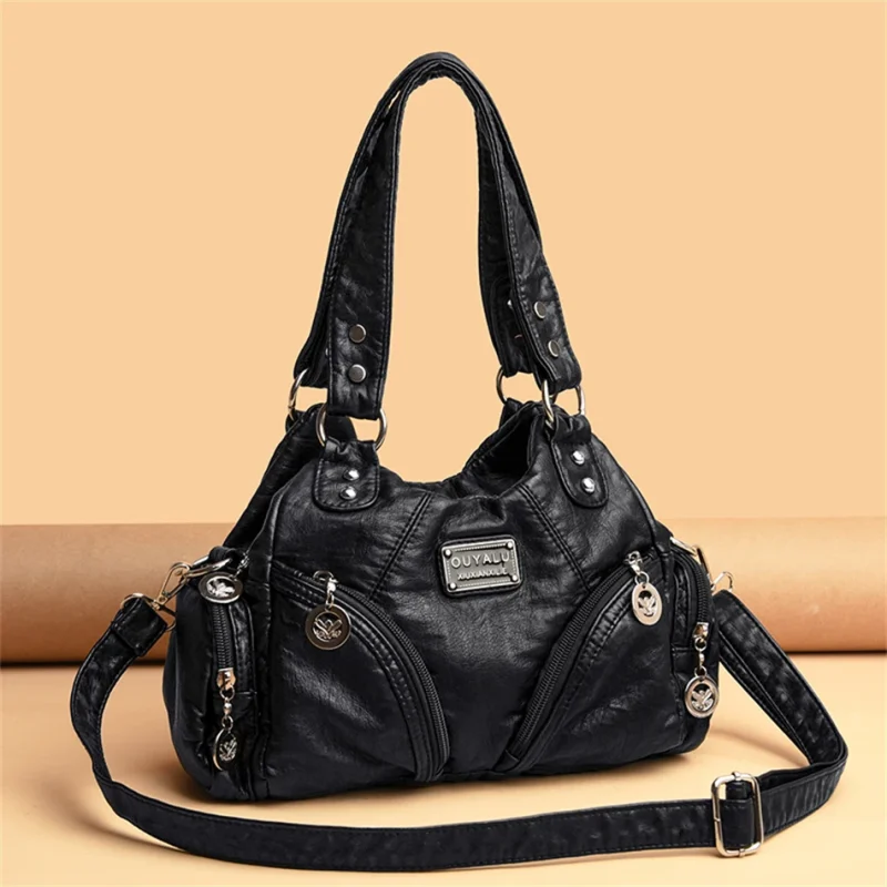 Luxury Vintage Designer Soft Leather Shoulder Top-handle Bags - Image 4