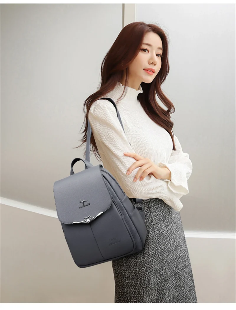 Luxury Women Chic Eco-Friendly Backpack: Women's PU Leather - Image 8