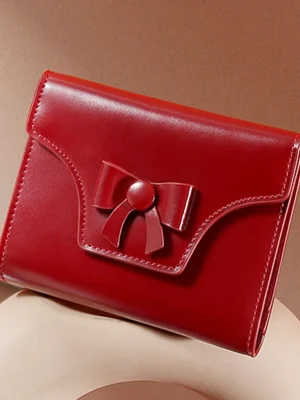 High Quality Genuine Leather  Bowknot Wallet