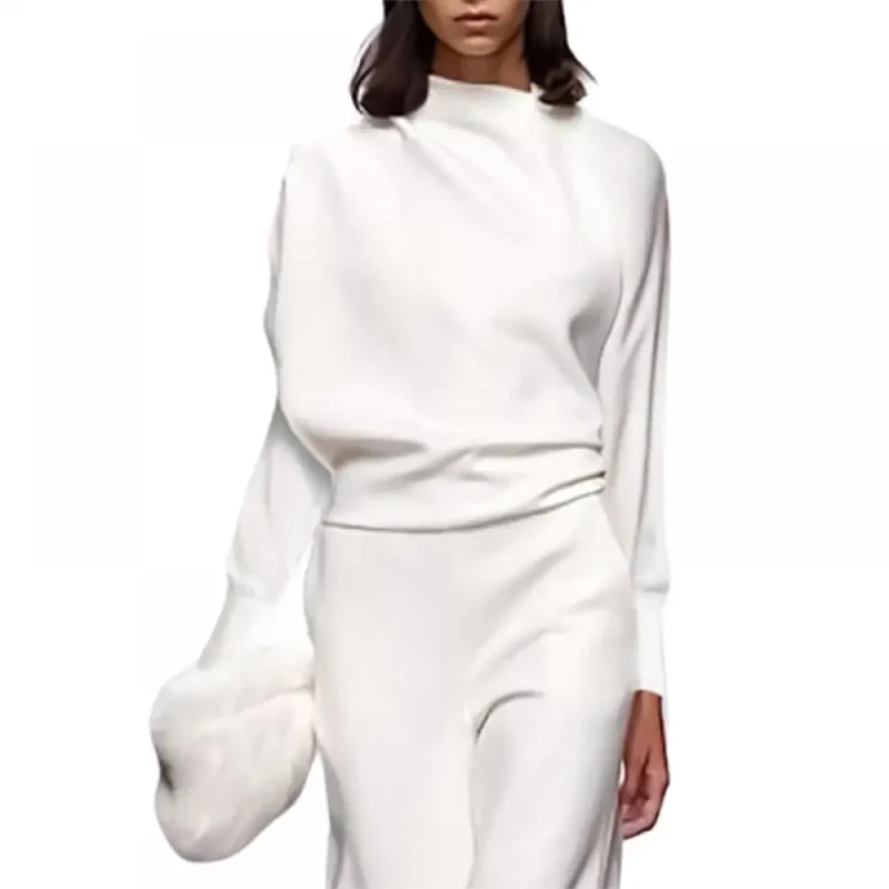 Solid Color Stand Collar Long Sleeves T-Shirts