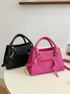 Pink Solid Color High Quality Simple Handbag