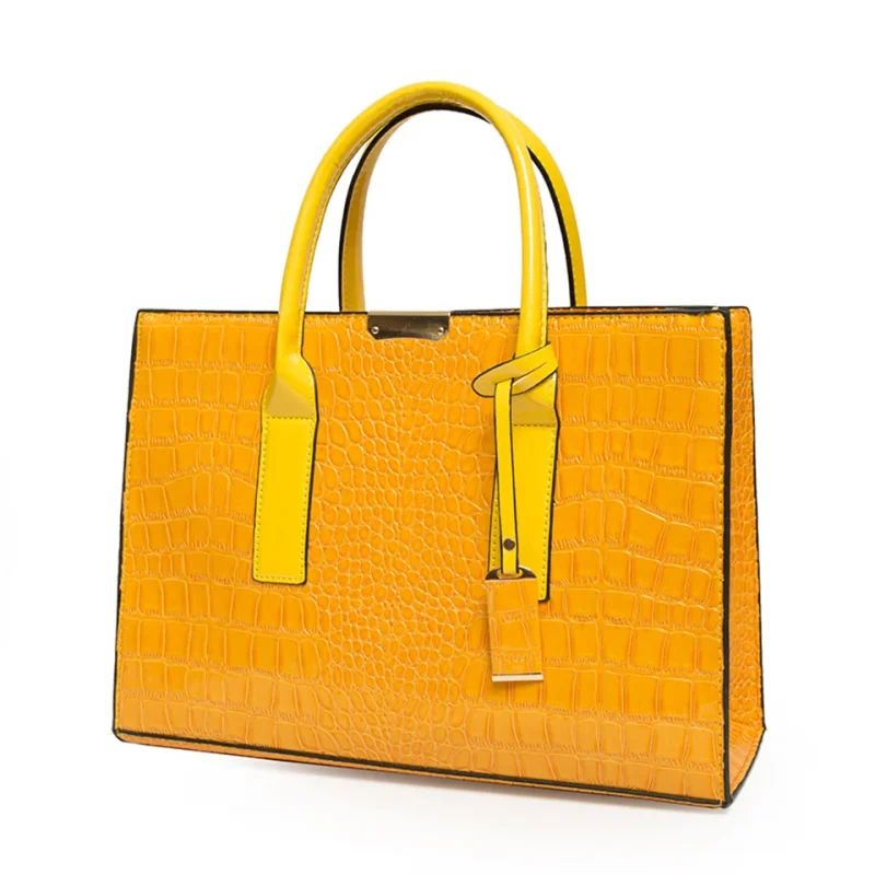 Large Capacity Crocodile Pattern Women Shoulder Tote Bag - Image 13