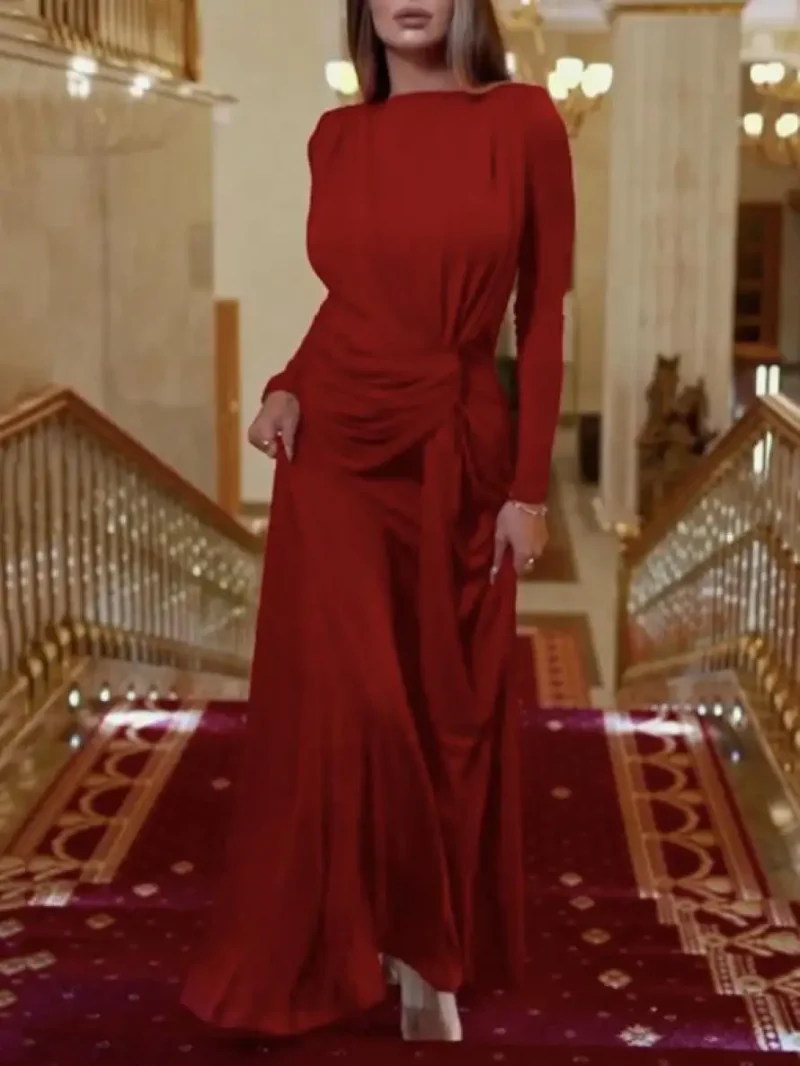 Solid Color Elegant Party Evening Cocktail Dress - Image 7